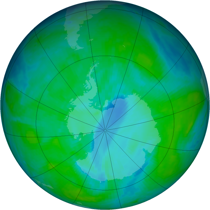 Antarctic ozone map for 17 December 1997